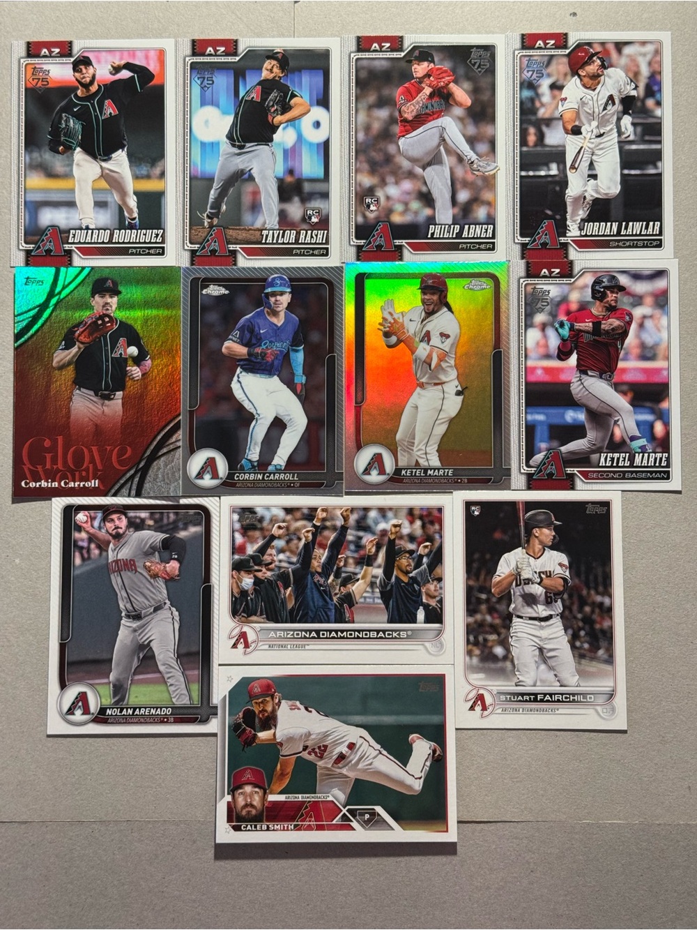 Arizona Diamondbacks Baseball Cards Lot of 12: Carroll/Marte/Arenado